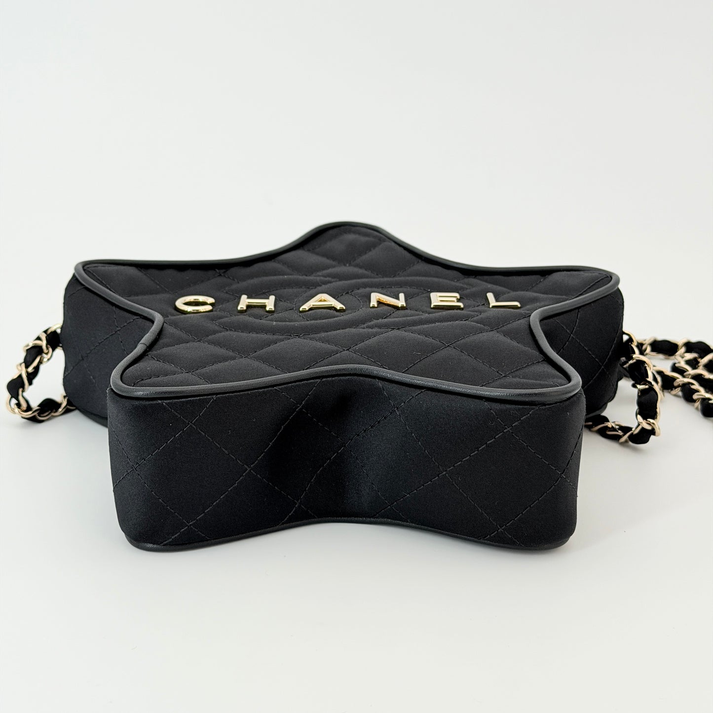 Chanel Satin Walk Of Fame Bag Black