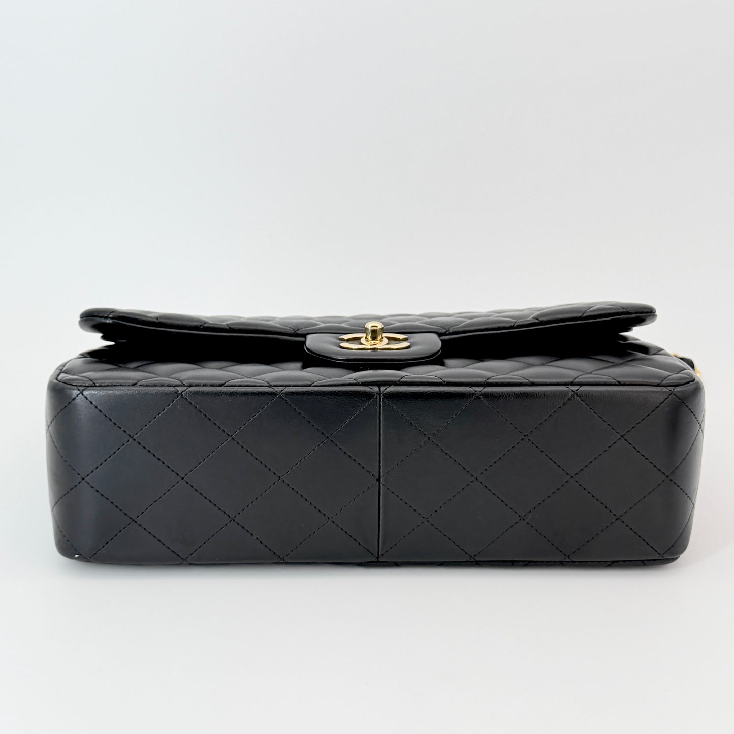 Chanel Lambskin Quilted Jumbo Double Flap Black