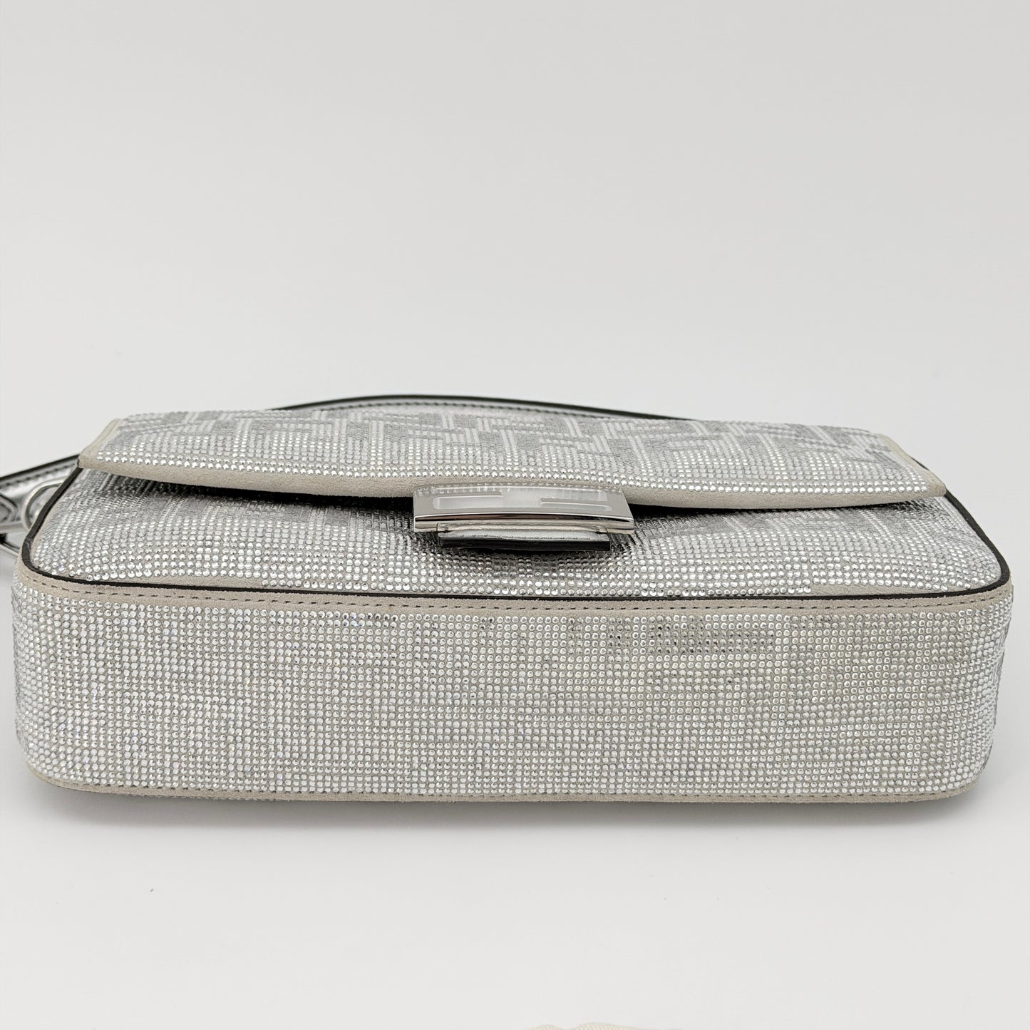 Fendi Crystal Vitello Laminato FF Mini Baguette Crystal