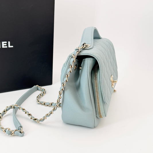 Chanel Caviar Quilted Small Business Affinity Flap Blue