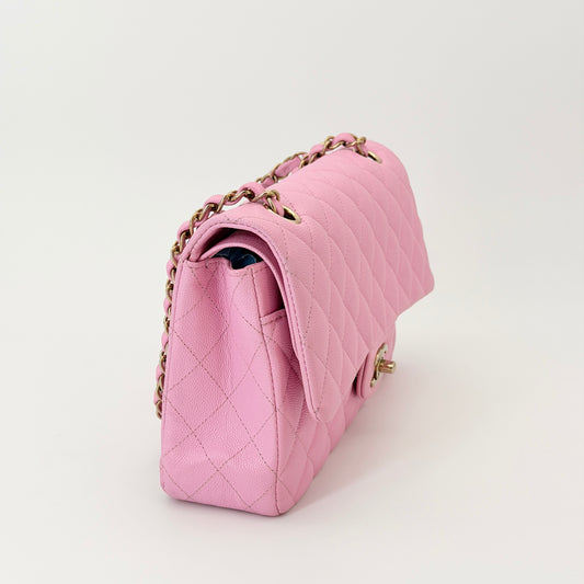 Chanel Caviar Quilted Medium Double Flap Pink