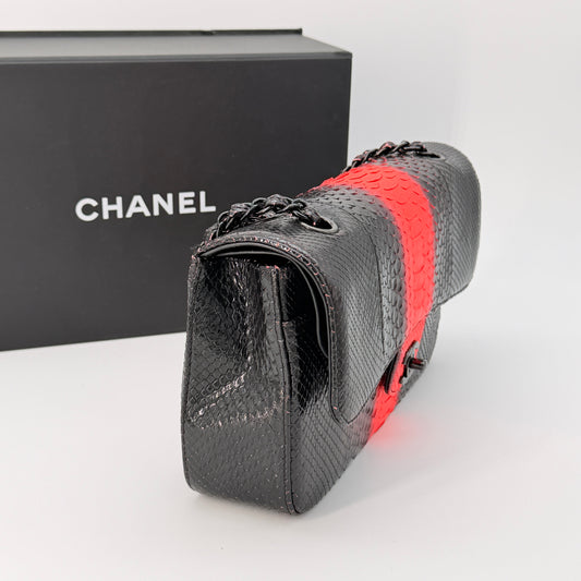 Chanel Black Red Leather Flap Bag