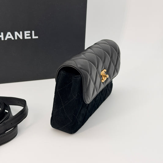 Chanel Black Leather Flap Crossbody Bag