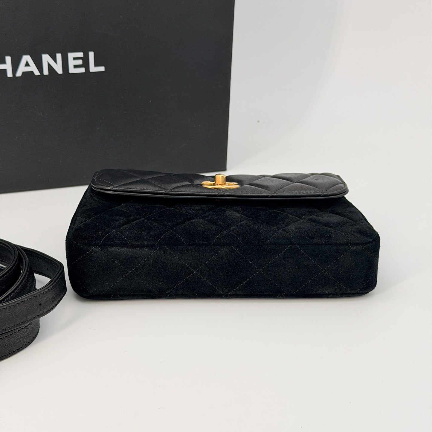 Chanel Black Leather Flap Crossbody Bag