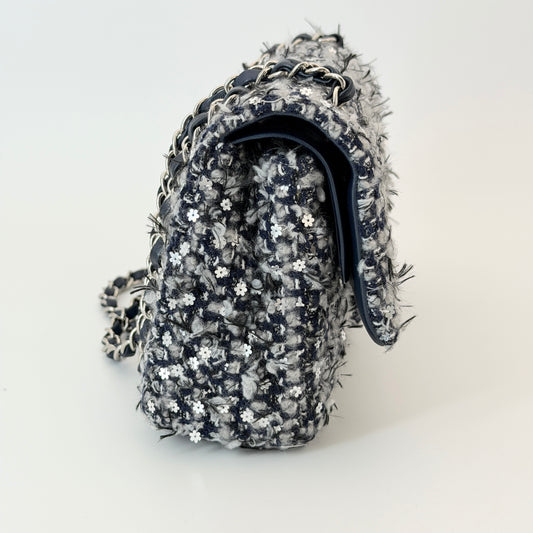 Chanel Classic Tweed Double Flap Bag - Blue Shoulder Bag