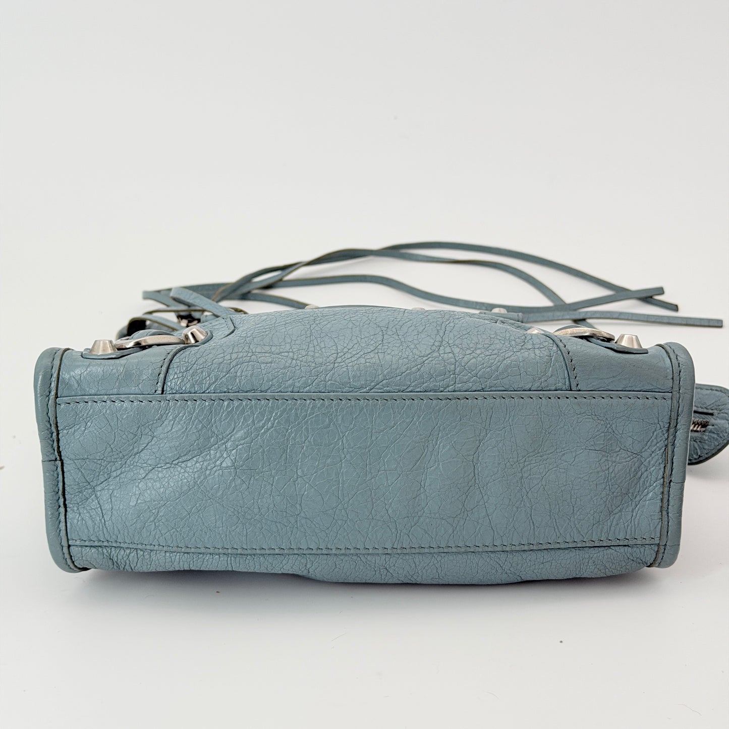 Balenciaga Metallic Edge Mini City Bag Blue Handle Bag