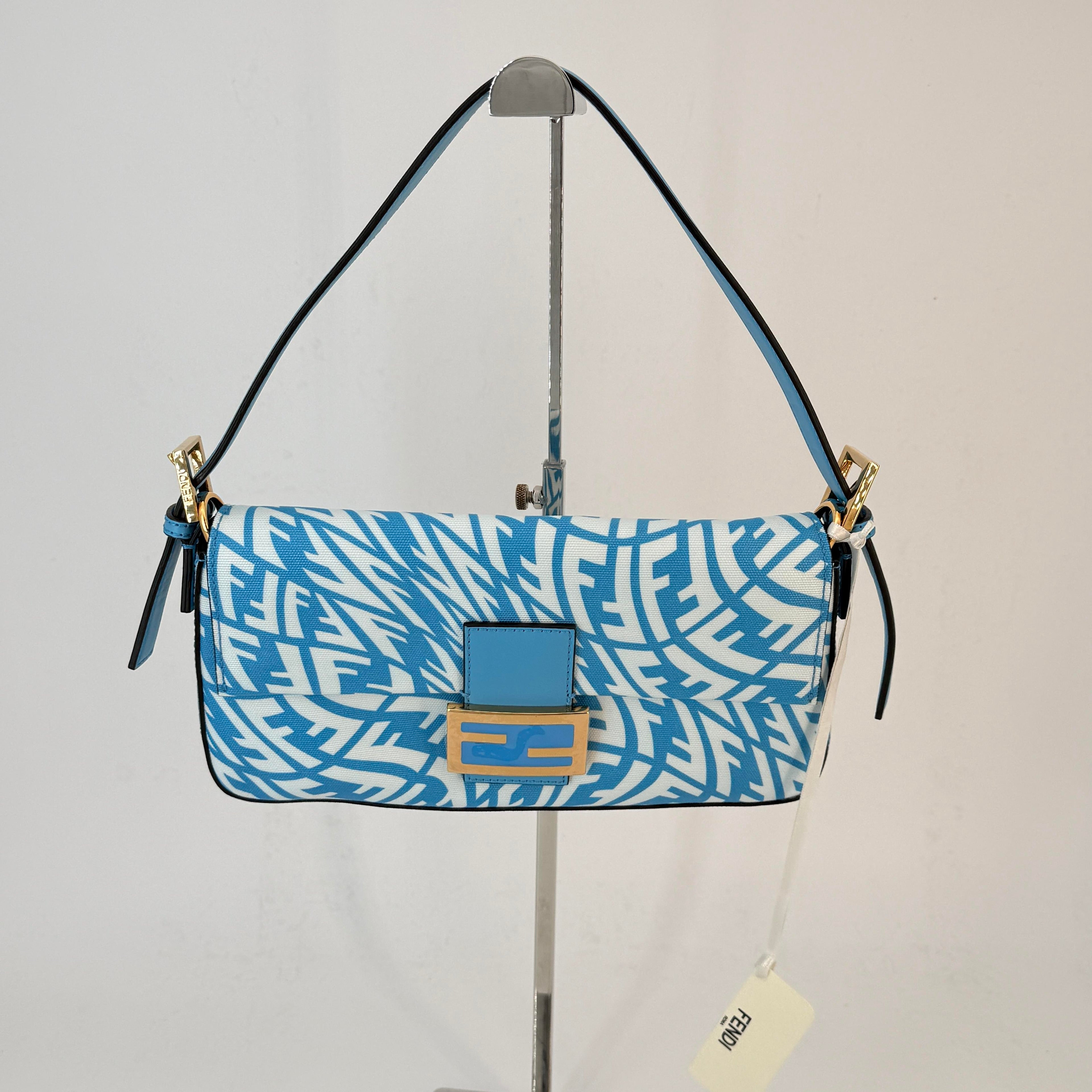 1997 Vertigo Zucca Baguette Blue Shoulder Bag