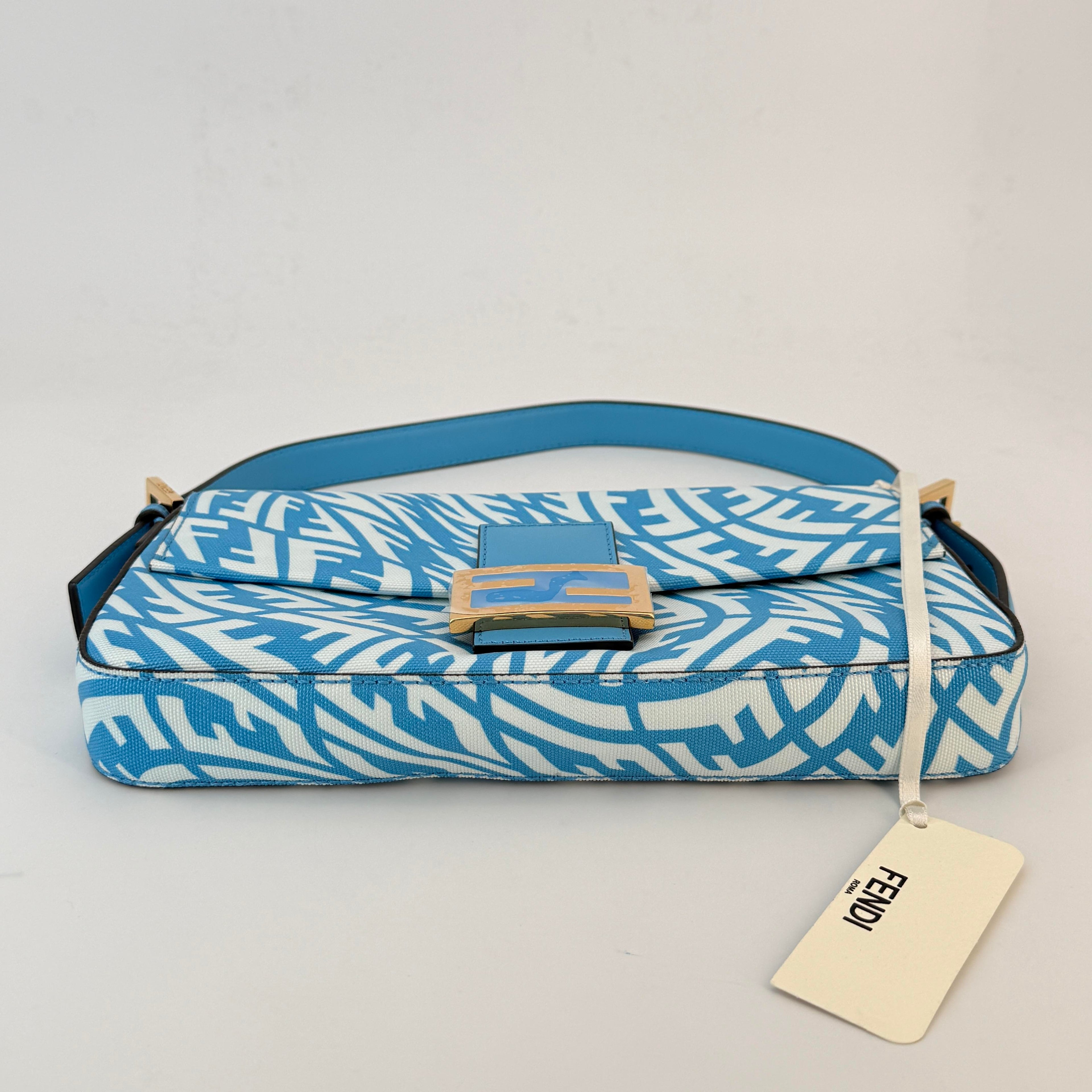 1997 Vertigo Zucca Baguette Blue Shoulder Bag