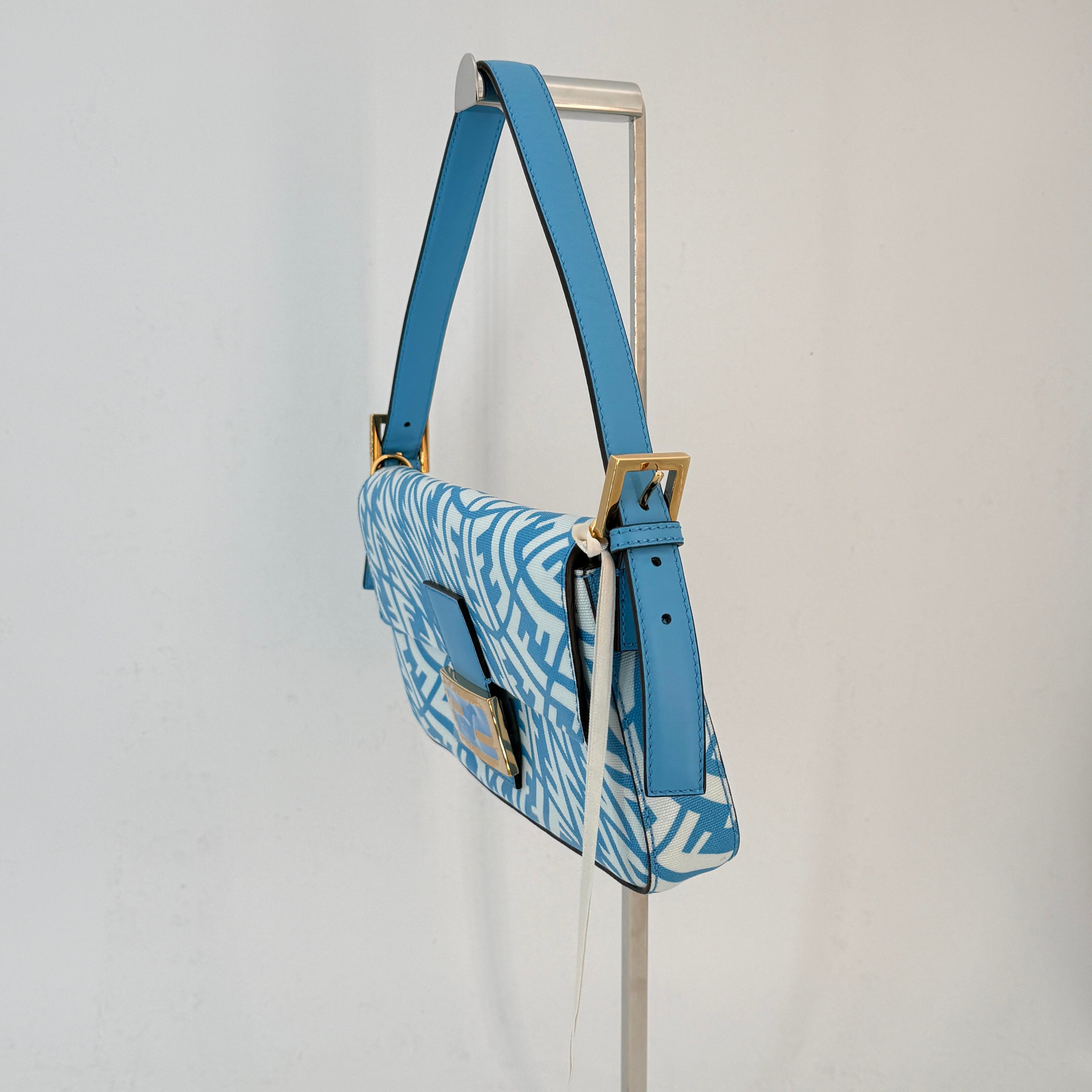 1997 Vertigo Zucca Baguette Blue Shoulder Bag