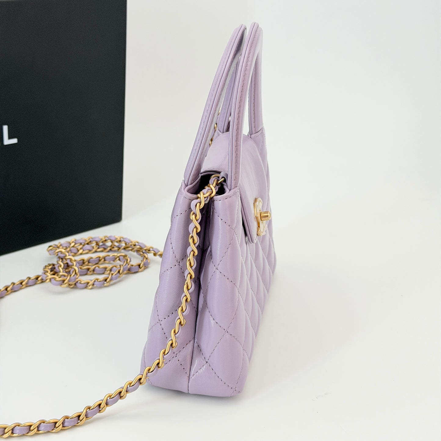 Chanel Purple Mini Kelly Top Handle Bag