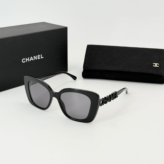 Chanel Acetate Strass Square Sunglasses 5422-B Black