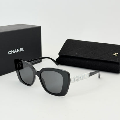 CHANEL CH5422B Women's Sunglasses, Black / White
