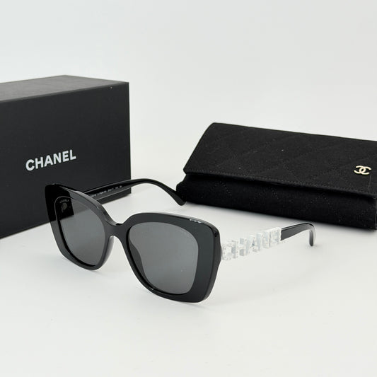 CHANEL CH5422B Women's Sunglasses, Black / White