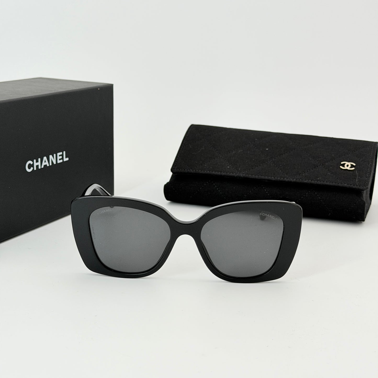 CHANEL CH5422B Women's Sunglasses, Black / White