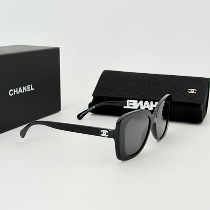 CHANEL CH5422B Women's Sunglasses, Black / White