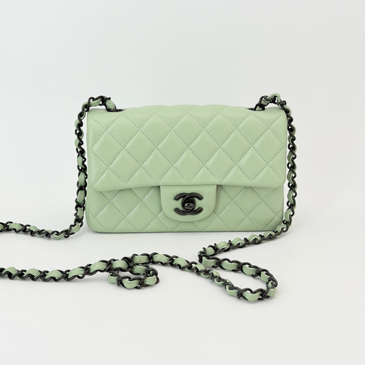 Chanel Mini Rectangular Flap Bag - Green Shoulder Bag
