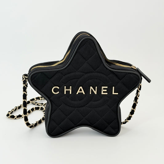 Chanel Satin Walk Of Fame Bag Black