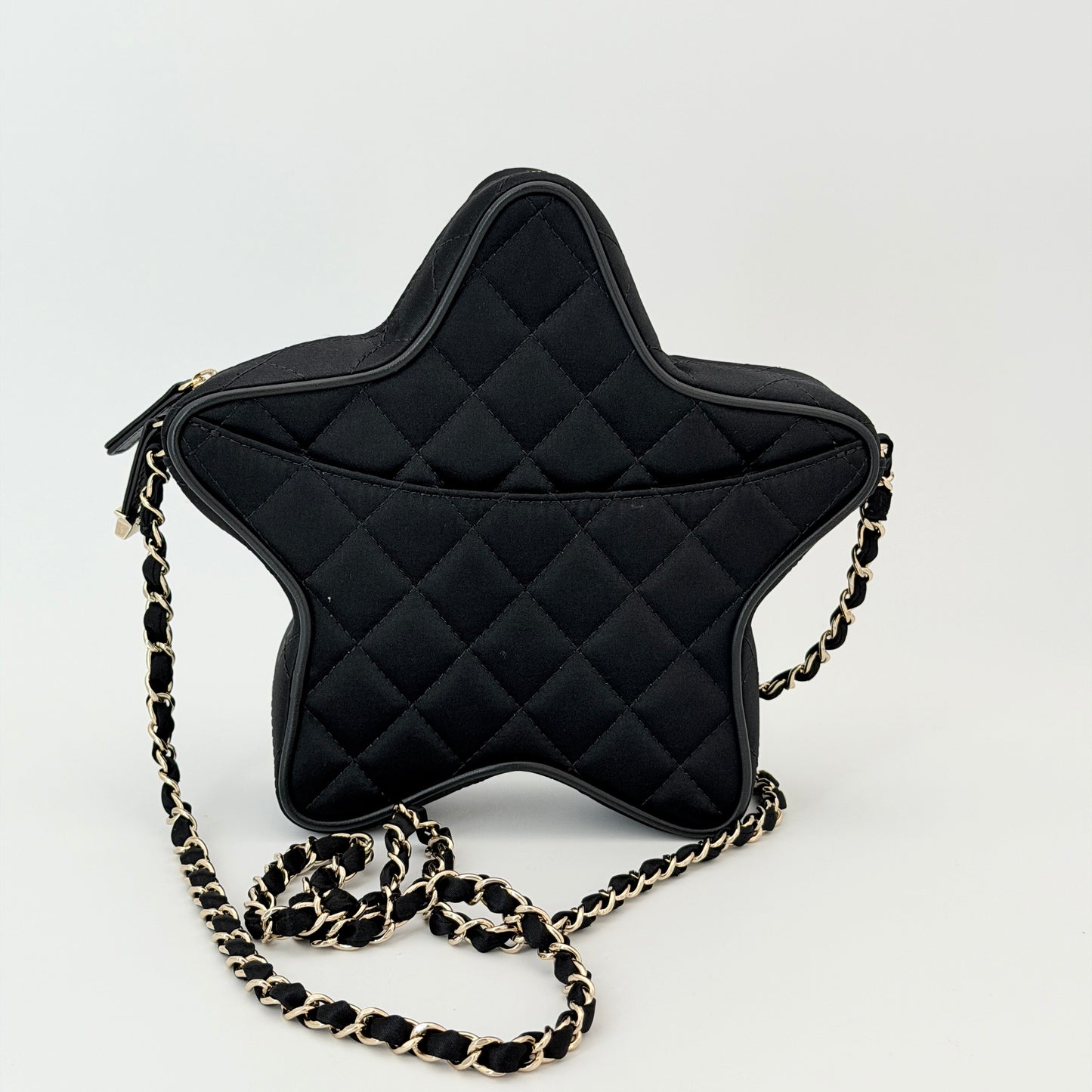Chanel Satin Walk Of Fame Bag Black