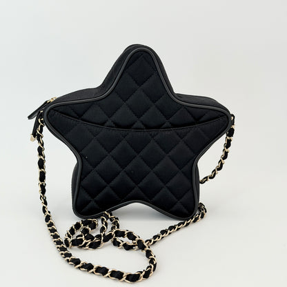 Chanel Satin Walk Of Fame Bag Black