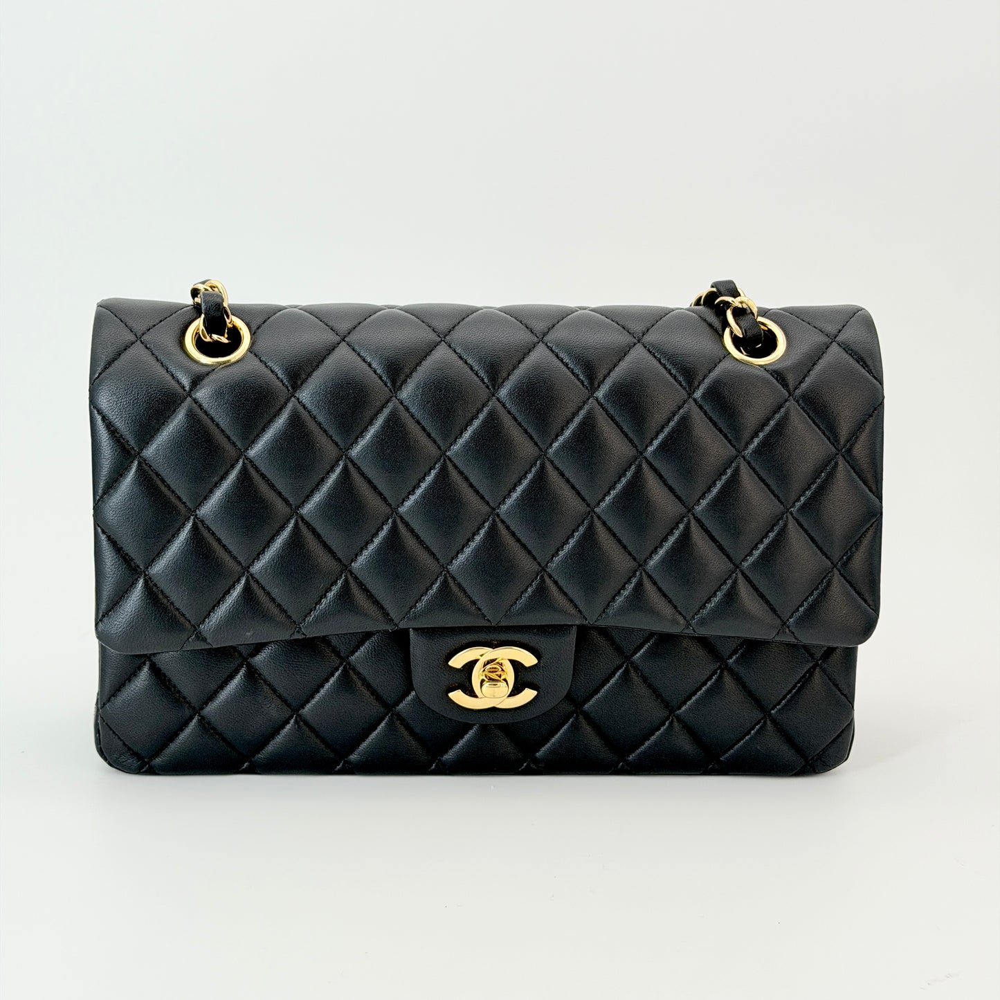 Chanel Lambskin Black Quilted Medium Classic Double Flap Bag