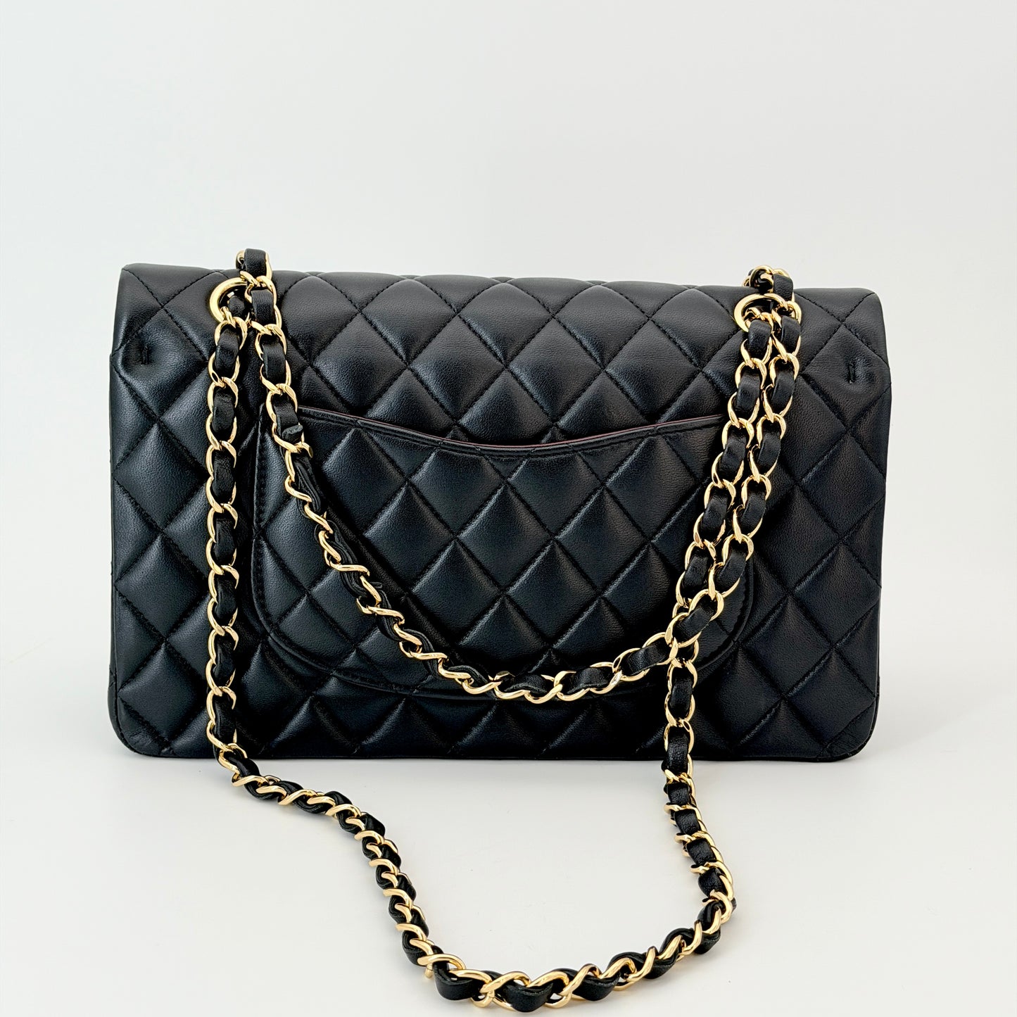 Chanel Lambskin Black Quilted Medium Classic Double Flap Bag