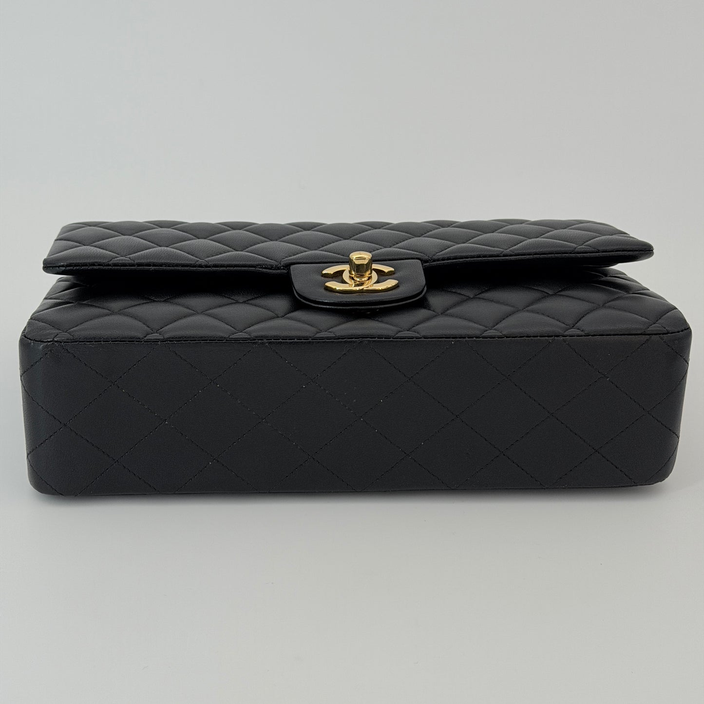 Chanel Lambskin Black Quilted Medium Classic Double Flap Bag