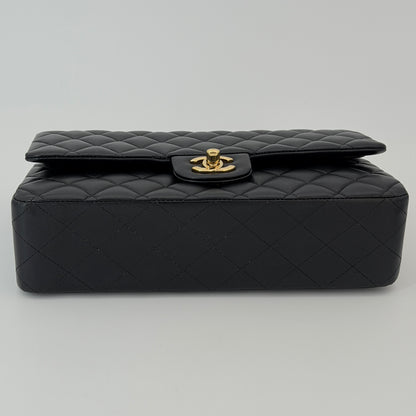 Chanel Lambskin Black Quilted Medium Classic Double Flap Bag