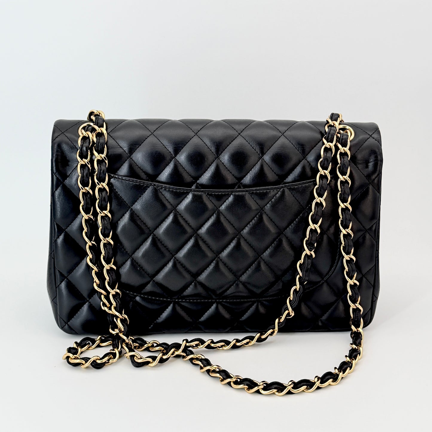 Chanel Lambskin Quilted Jumbo Double Flap Black