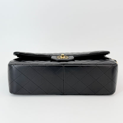 Chanel Lambskin Quilted Jumbo Double Flap Black
