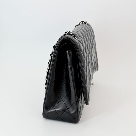 Chanel Classic Double Flap Maxi - Black Leather