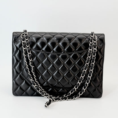 Chanel Classic Double Flap Maxi - Black Leather