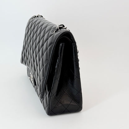 Chanel Classic Double Flap Maxi - Black Leather