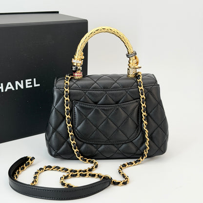 Chanel Quilted Coco Crush Handle Badge Mini Coco Handle Bag