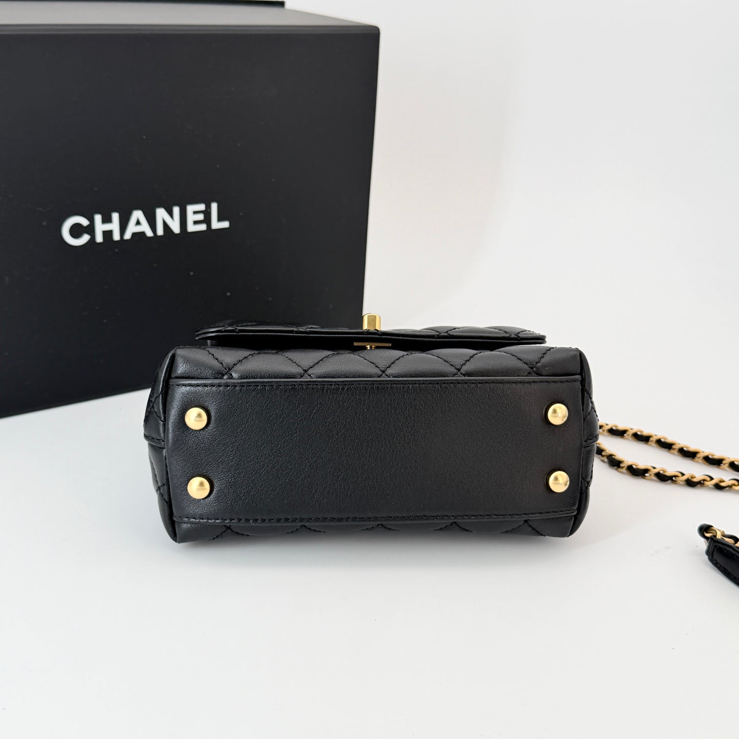 Chanel Quilted Coco Crush Handle Badge Mini Coco Handle Bag