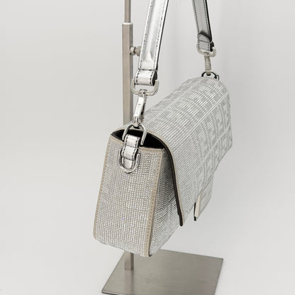 Fendi Crystal Vitello Laminato FF Mini Baguette Crystal