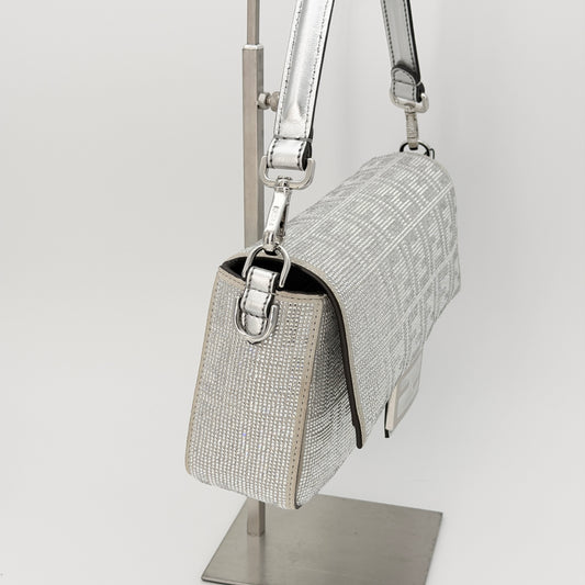 Fendi Crystal Vitello Laminato FF Mini Baguette Crystal
