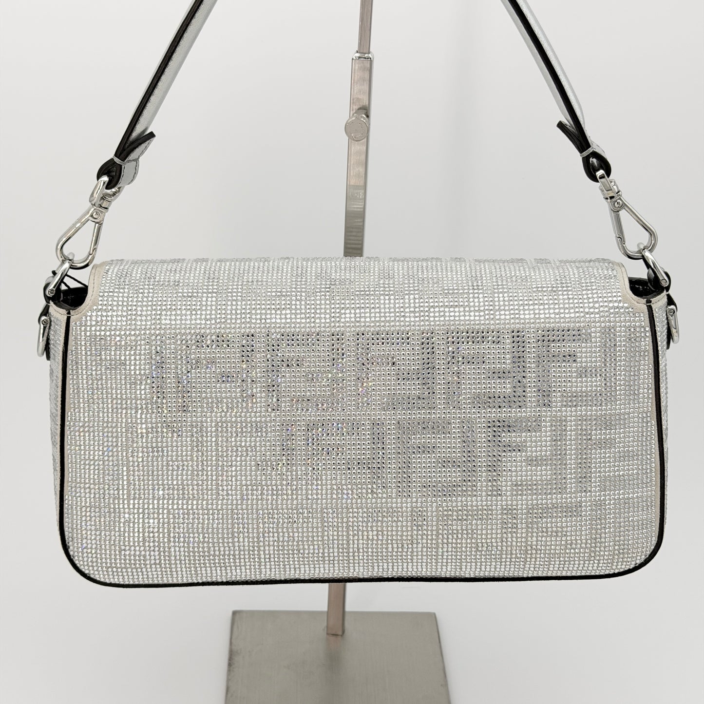 Fendi Crystal Vitello Laminato FF Mini Baguette Crystal