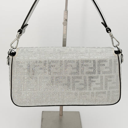 Fendi Crystal Vitello Laminato FF Mini Baguette Crystal