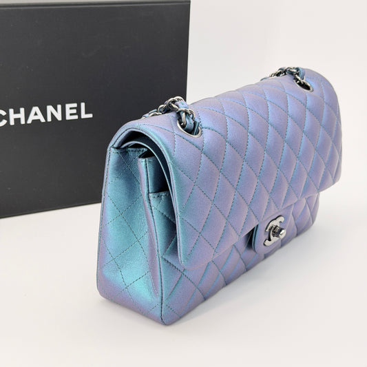 Chanel Metallic Lambskin Quilted Medium Double Flap Bag