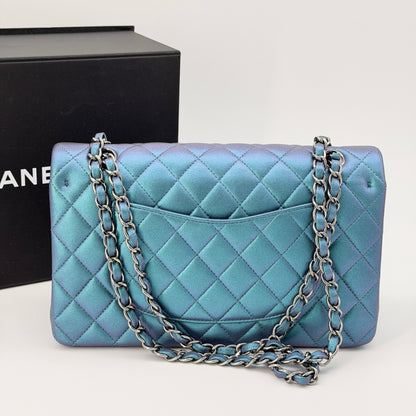 Chanel Metallic Lambskin Quilted Medium Double Flap Bag