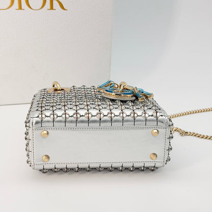 Christian Dior Mini Silver Lady Dior bag
