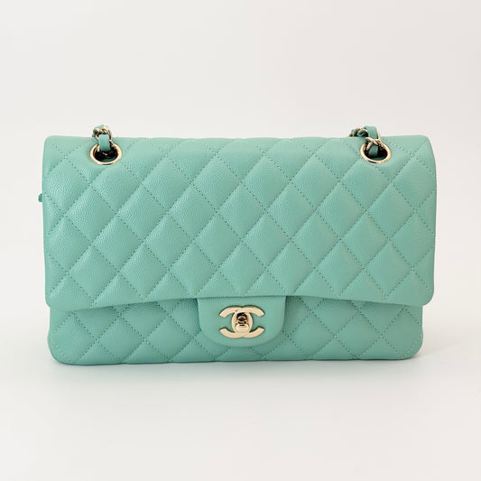 Chanel Green Caviar Classic Flap Bag Medium