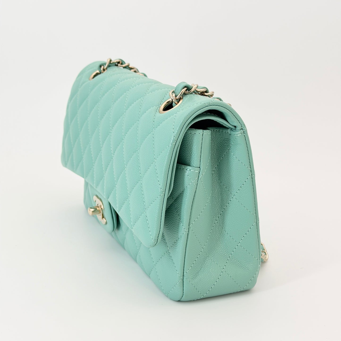Chanel Green Caviar Classic Flap Bag Medium