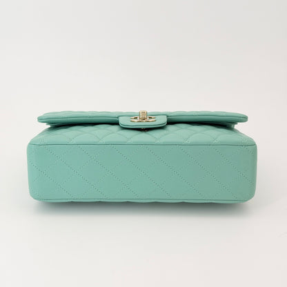 Chanel Green Caviar Classic Flap Bag Medium
