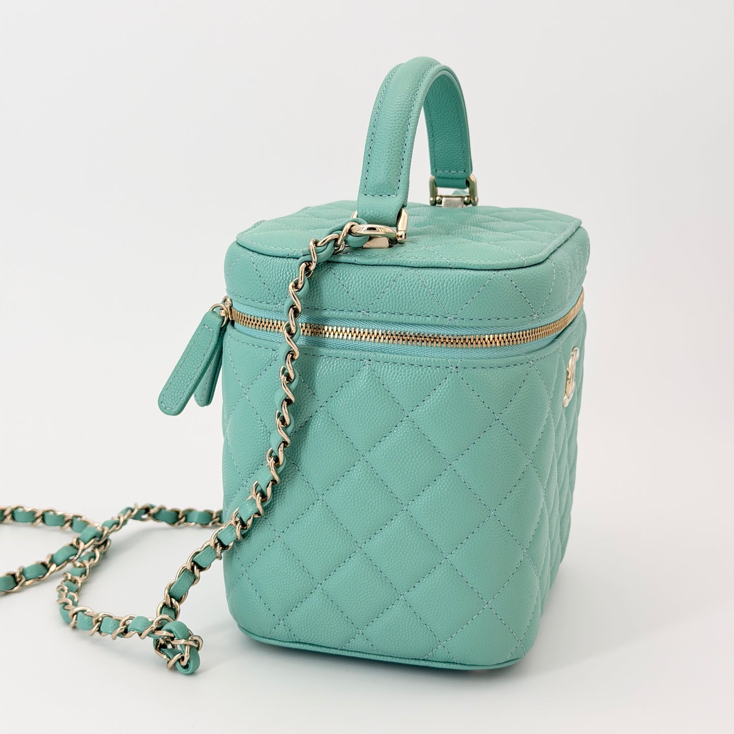 CHANEL Pre-Owned CC Caviar Top Handle Vanity Case