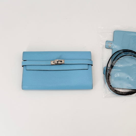 Hermes Epsom Kelly Longue Wallet Blue