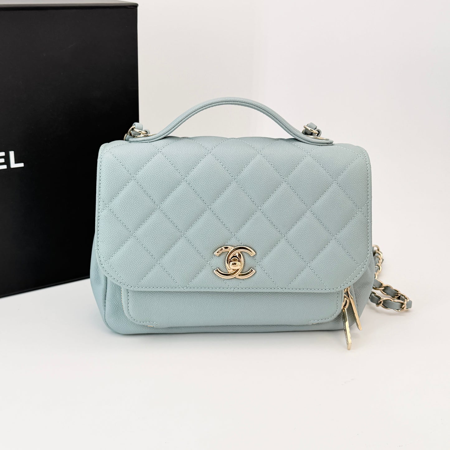 Chanel Caviar Quilted Small Business Affinity Flap Blue