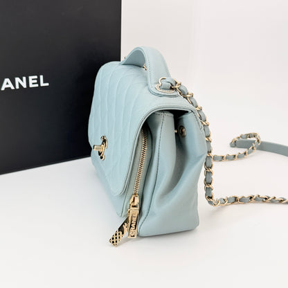 Chanel Caviar Quilted Small Business Affinity Flap Blue