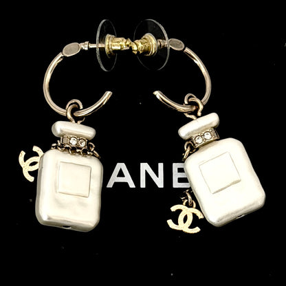 CHANEL gold-tone 22S NO 5 PERFUME Dangle Earrings