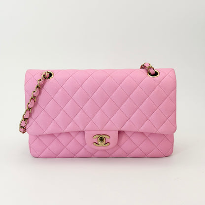 Chanel Caviar Quilted Medium Double Flap Pink
